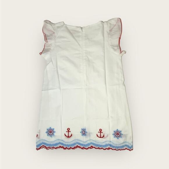 NWT | Little Lisa | Sailor Embroidered Dress | White/Blue/Red | Size 5 - Picture 3 of 11